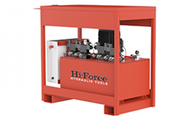 پمپ هیدرولیکی 700 بار سنکرون سه فاز با ظرفیت 4 تا 8 دستگاه مدل SLF-Range ساخت هایفورس انگلستان 